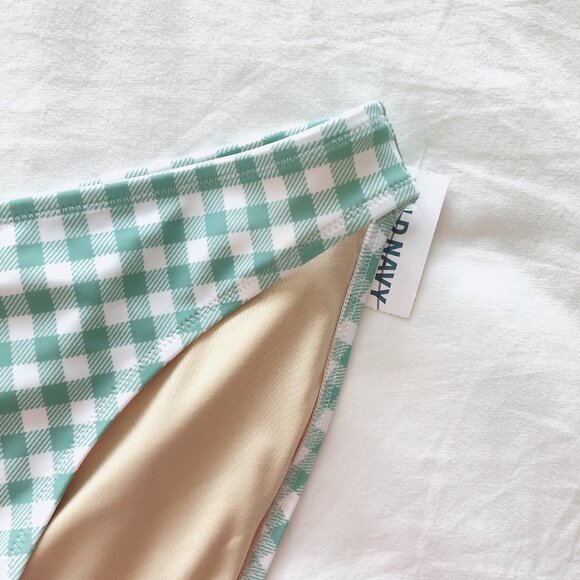 Old Navy bikini bottoms XL light green gingham swimsuit bathing suit - Picture 5 of 8